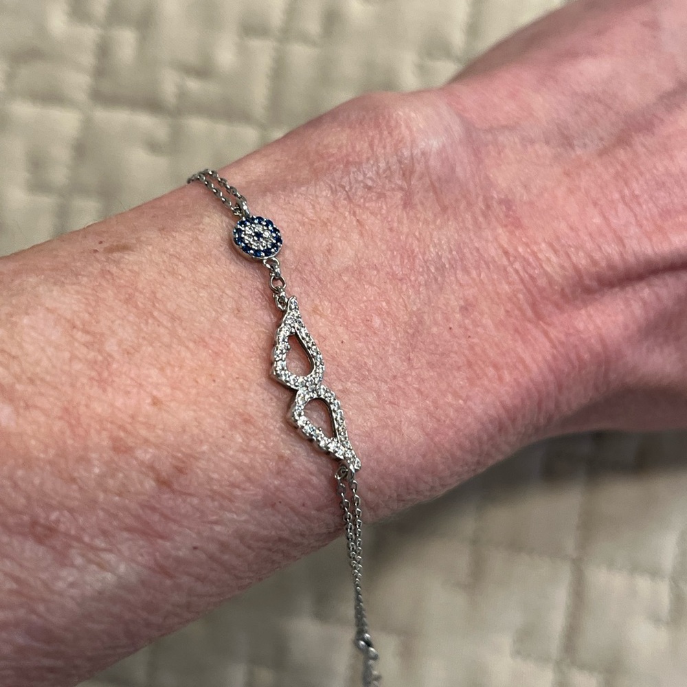 Elegant Silver Bracelet with Blue Accents